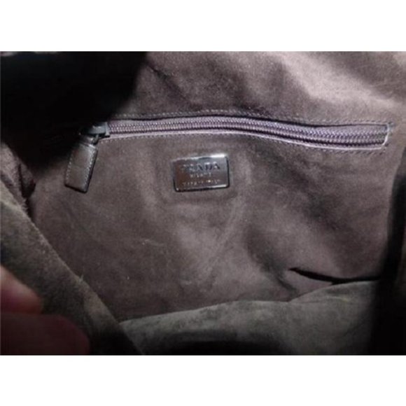 Prada Vintage Tan Leather and Suede with Rivet Design Shoulder Bag - Picture 3 of 8
